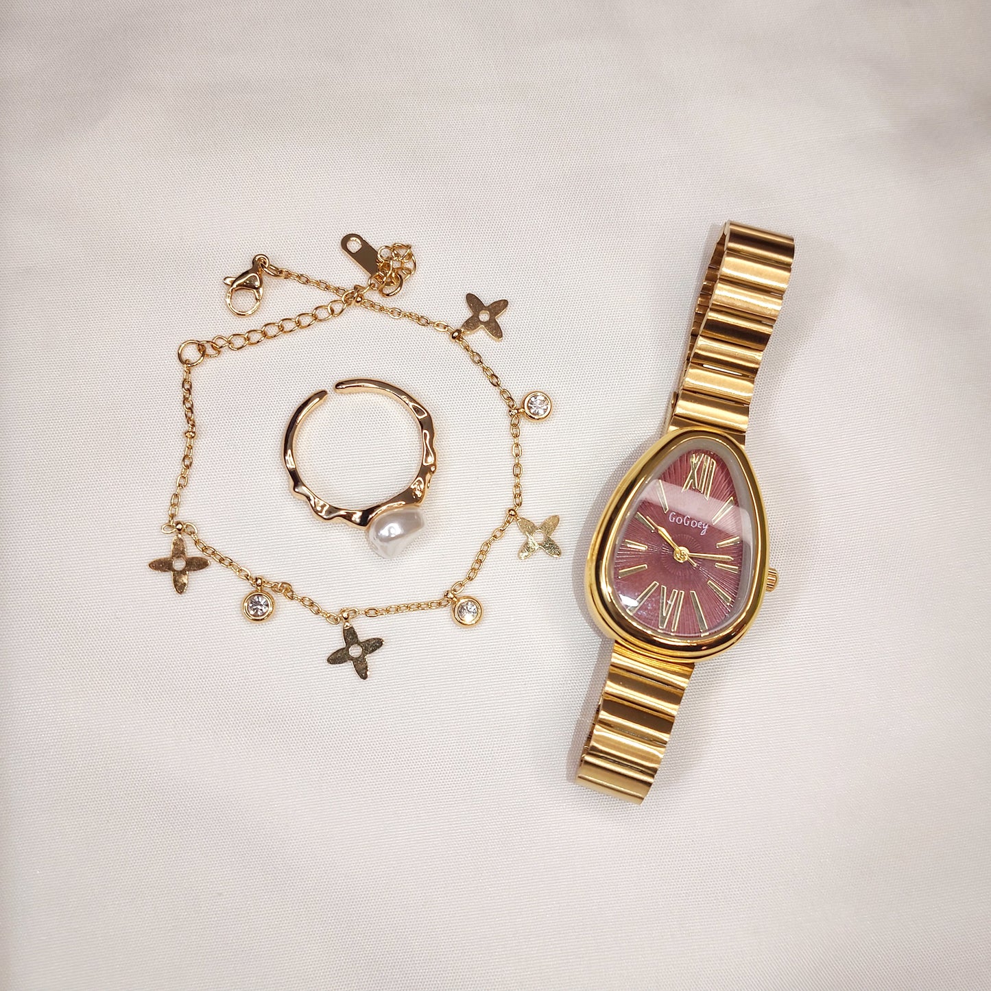 Full Hand Accessories Set (Marron & Gold) – Elegant Ready-to-Wear Combo