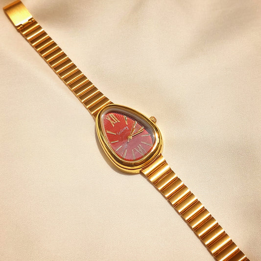 GOGOey Watch & Cat-Eye Sunglasses Combo Set - Maroon