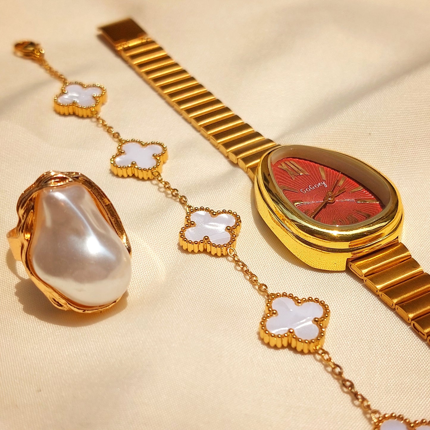 Full Hand Accessories Set (Marron & Gold) – Elegant Ready-to-Wear Combo