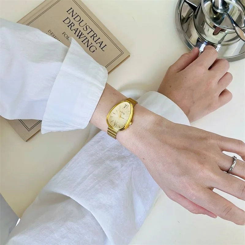 GOGOey Elegant Teardrop Quartz Watch – Gold