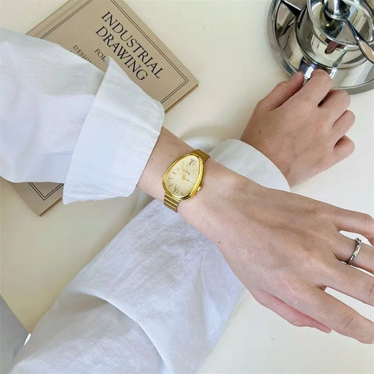 GOGOey Elegant Teardrop Quartz Watch – Gold