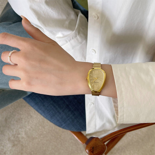 GOGOey Elegant Teardrop Quartz Watch – Gold