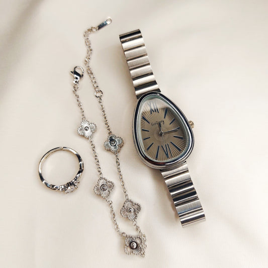 Full Hand Accessories Set (Silver-Grey) – Elegant Ready-to-Wear Combo
