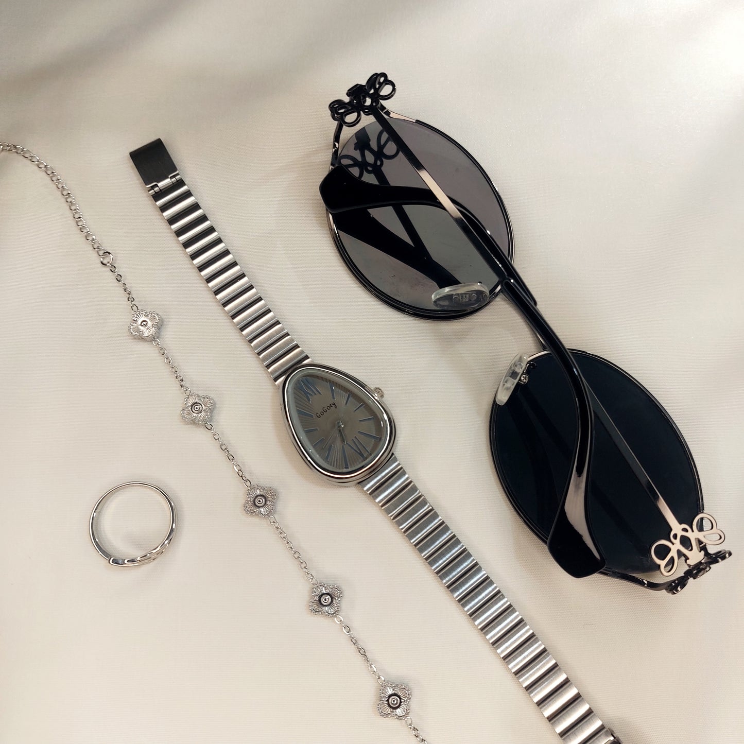 Ready-to-Go Out Combo Set for Women (Silver-Grey)