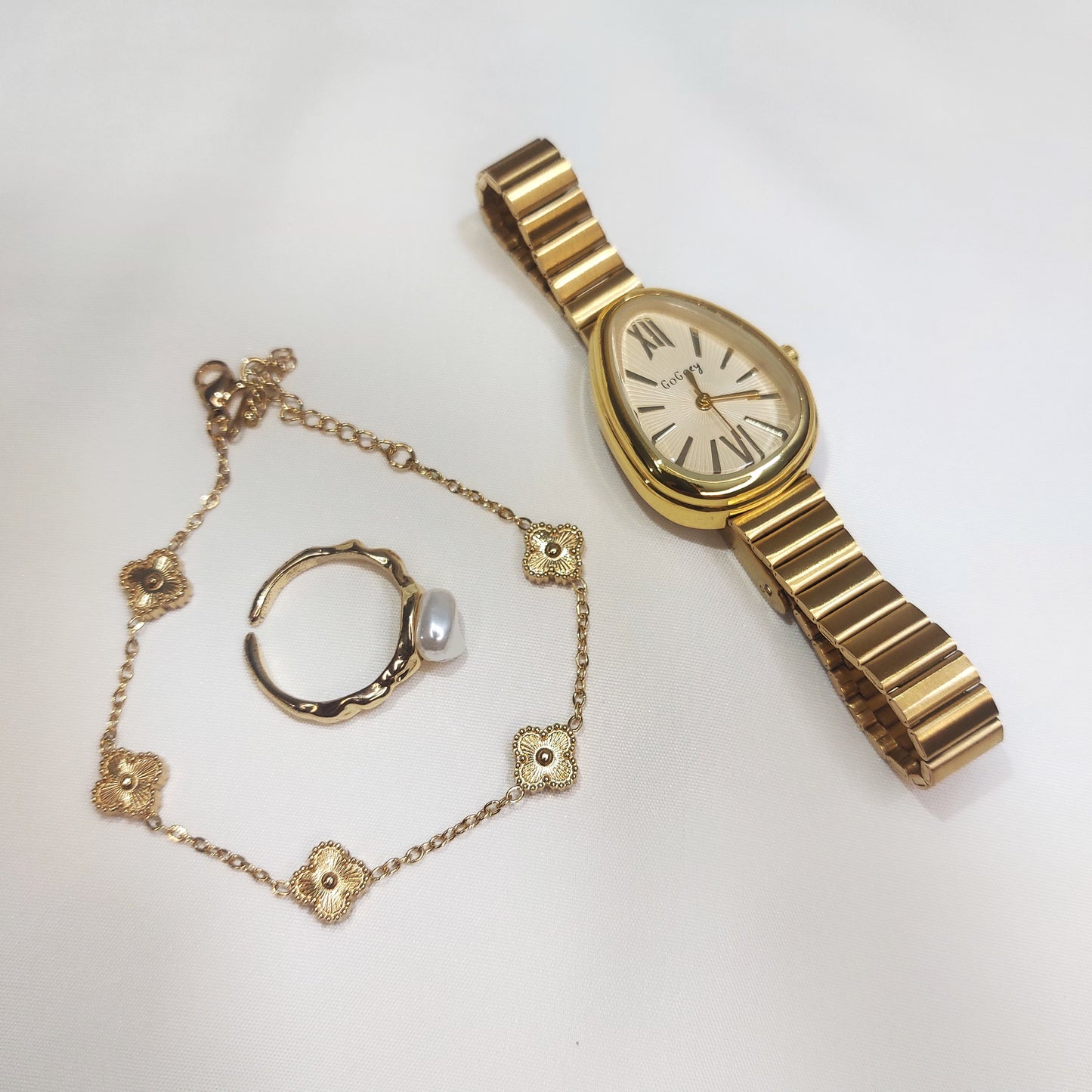 Full Hand Accessories Set (Marron & Gold) – Elegant Ready-to-Wear Combo (Gold-Gold)