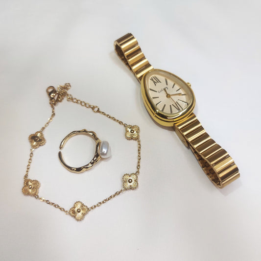 Full Hand Accessories Set – Elegant Ready-to-Wear Combo (Gold-Gold)