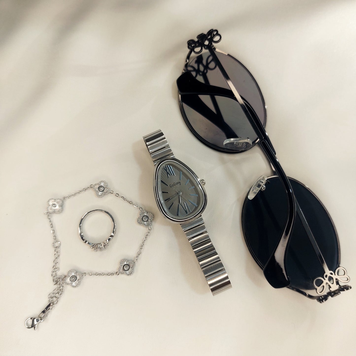 Ready-to-Go Out Combo Set for Women (Silver-Grey)