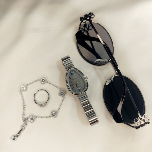 Ready-to-Go Out Combo Set for Women (Silver-Grey)