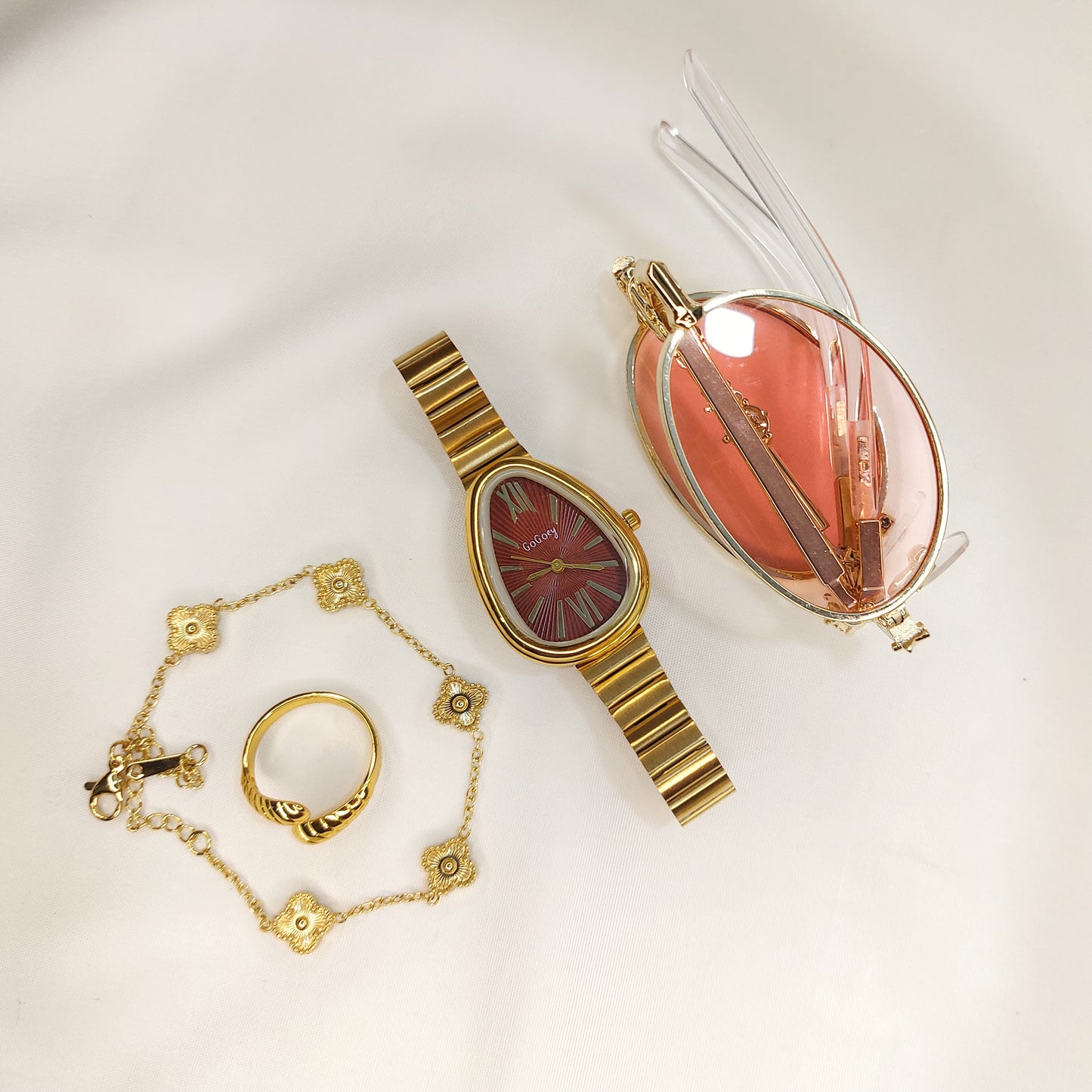 Ready-to-Go Out Combo Set for Women (Golden-Maroon)