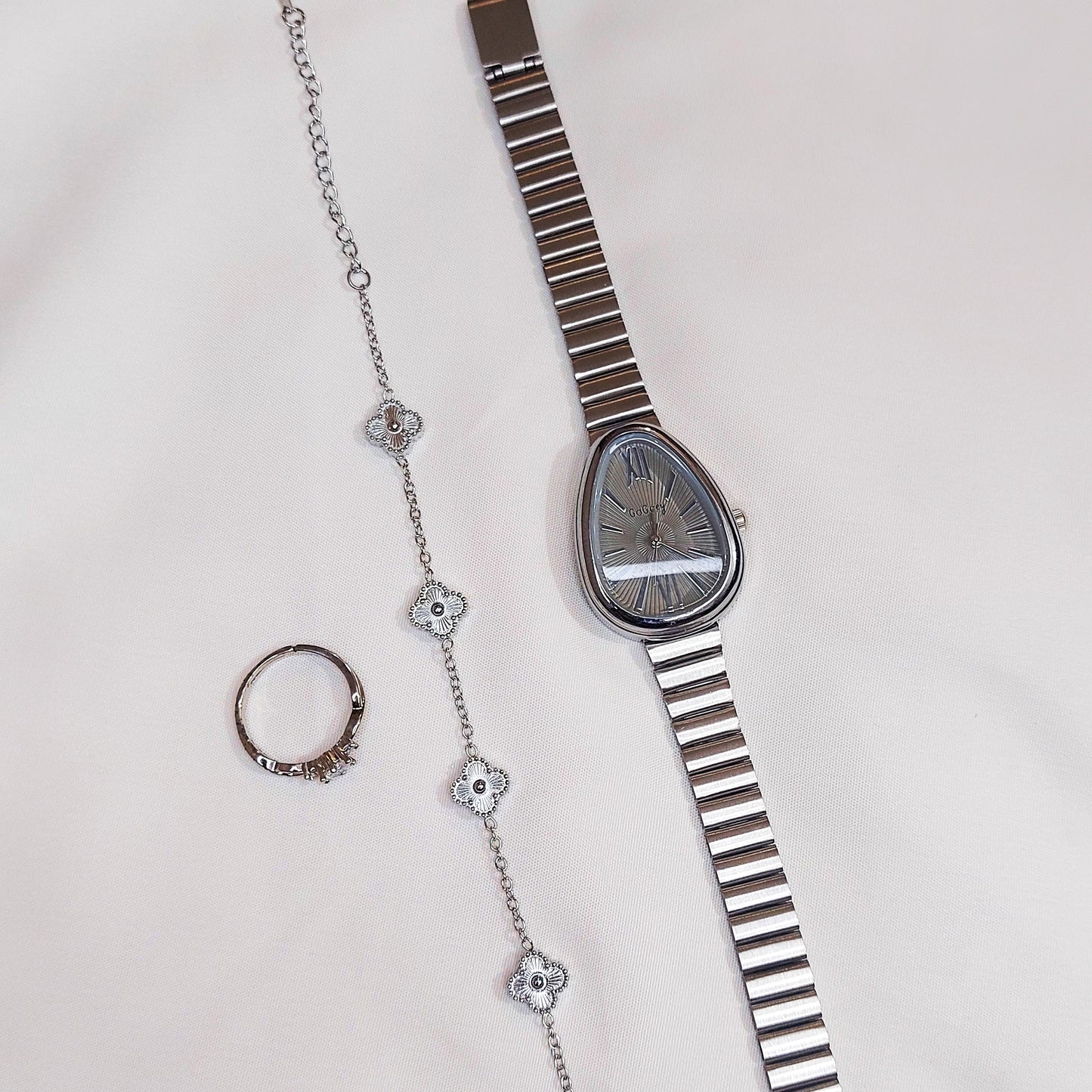 Full Hand Accessories Set (Silver-Grey) – Elegant Ready-to-Wear Combo