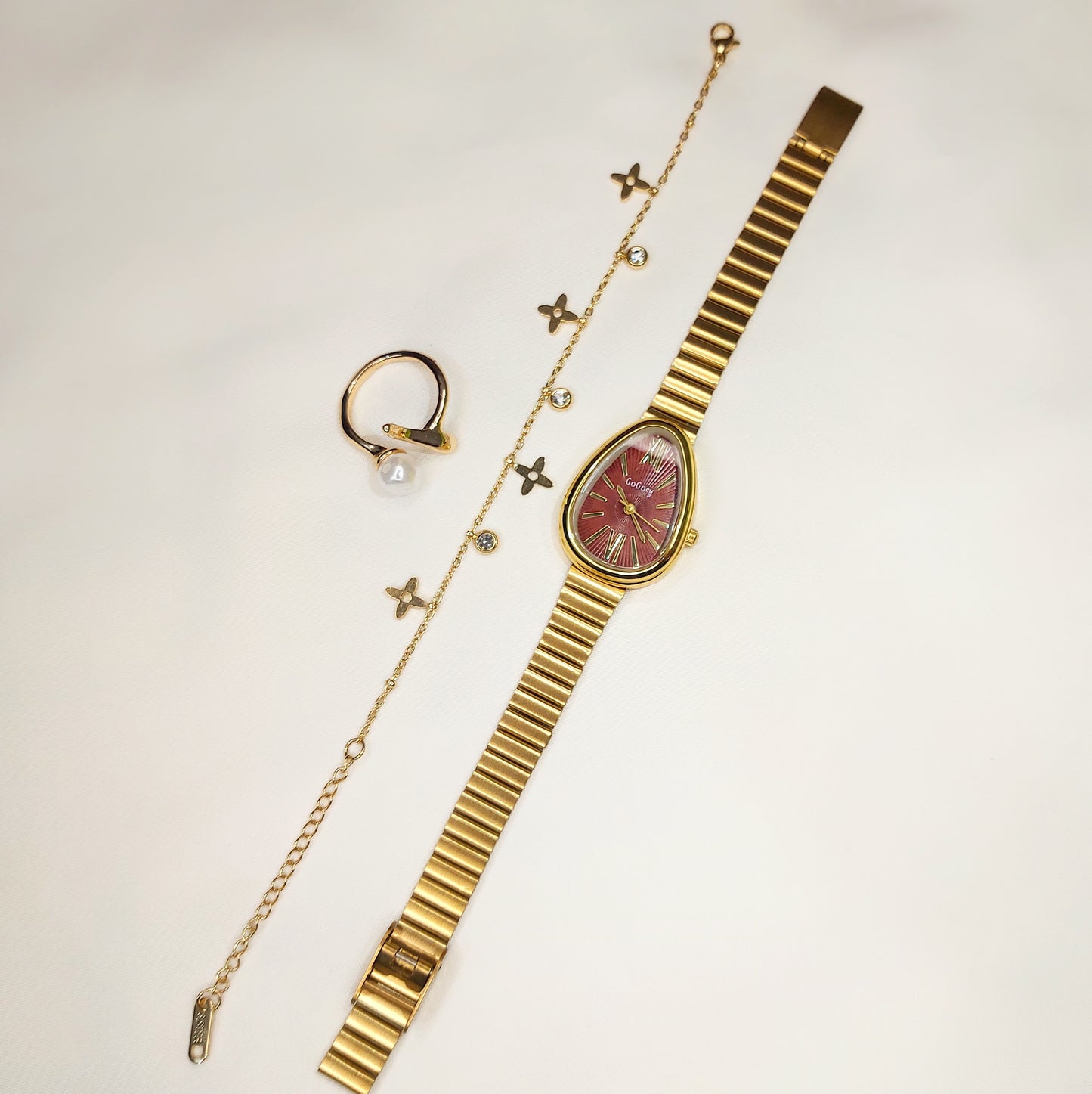 Full Hand Accessories Set (Marron & Gold) – Elegant Ready-to-Wear Combo
