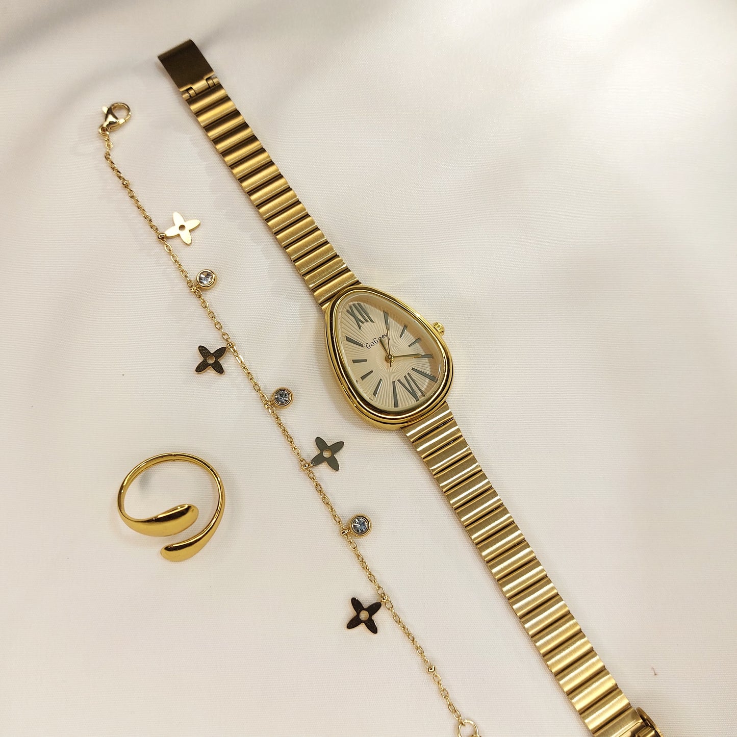 Full Hand Accessories Set (Marron & Gold) – Elegant Ready-to-Wear Combo (Gold)
