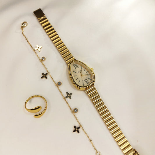 Full Hand Accessories Set (Marron & Gold) – Elegant Ready-to-Wear Combo (Gold)